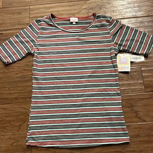 LulaRoe Gigi Short Sleeve Striped Shirt Size S